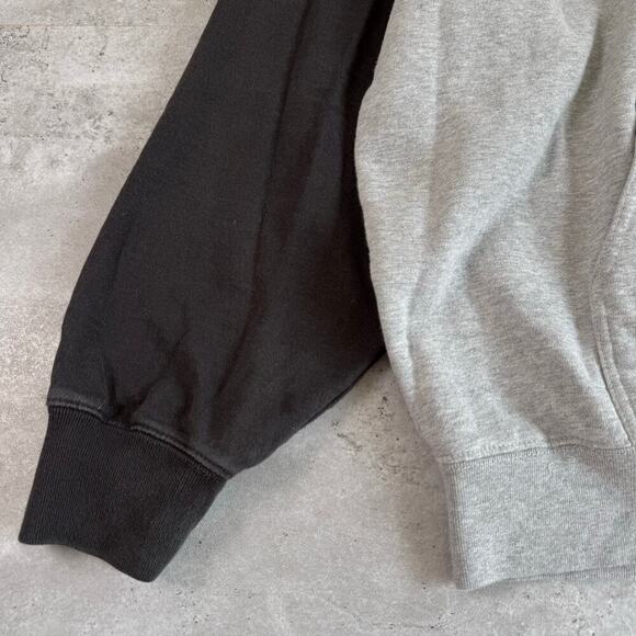 Brandy Melville black and grey color block oversized hoodie sweatshirt - Picture 7 of 8